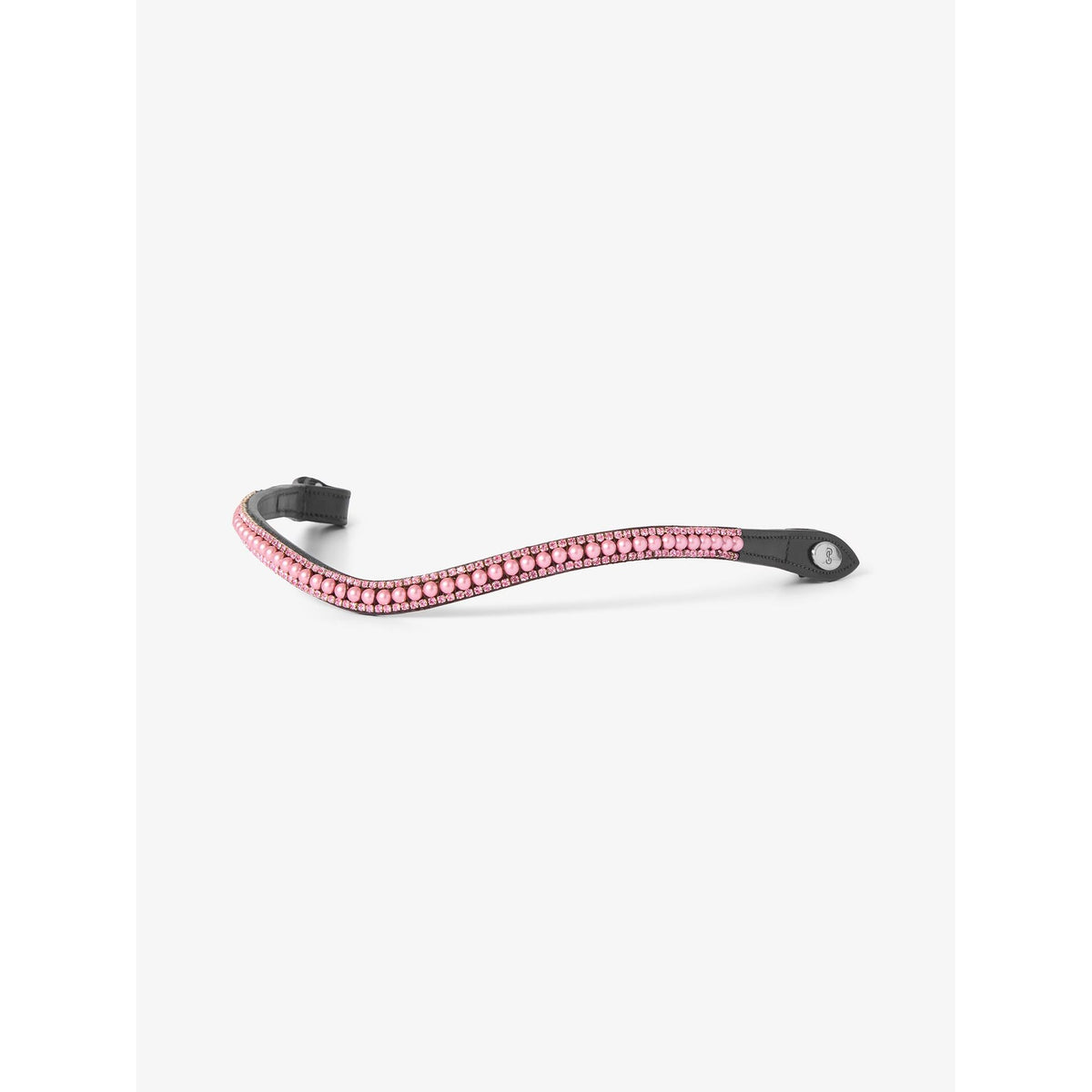 PS of Sweden Stirnriemen Classic Pearl Vintage Pink - Schwarzes Leder