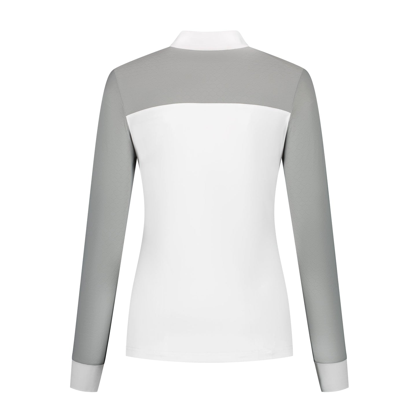 Light Gray Mrs. Ros Langarm Turniershirt Jacquard