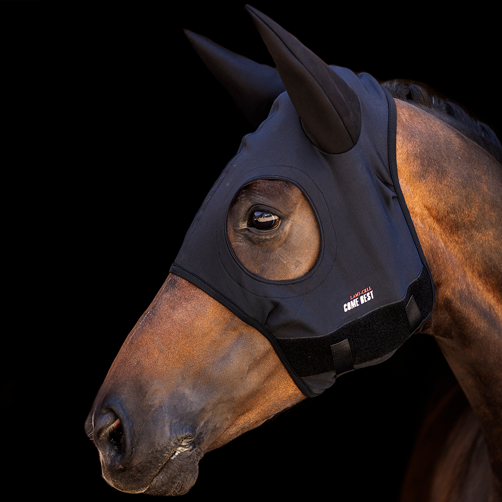 Black LAMI-CELL Titan Maske COME BEST mit Ohren