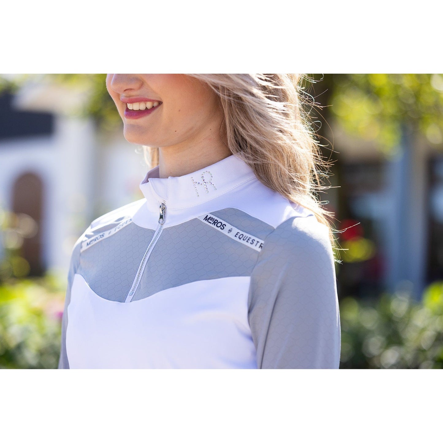 Gray Mrs. Ros Langarm Turniershirt Jacquard