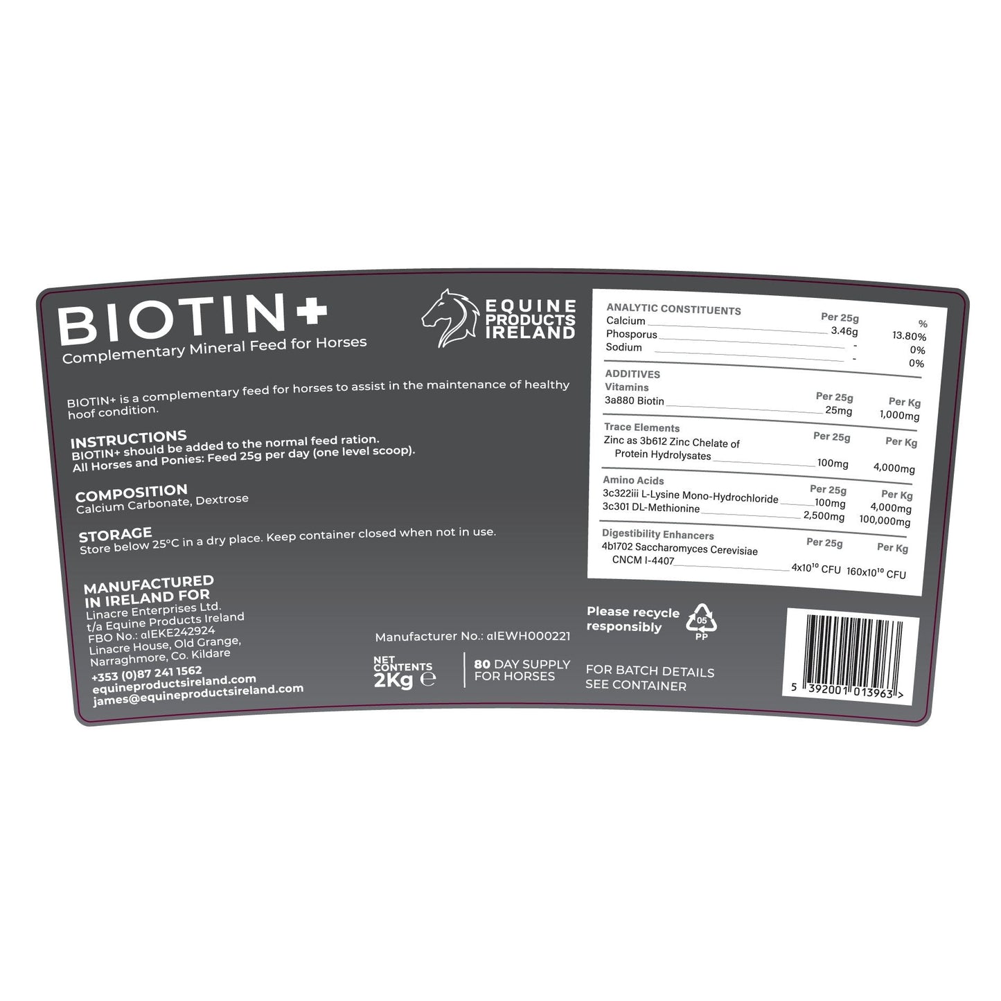 Dim Gray Equine Products Ireland Biotin+