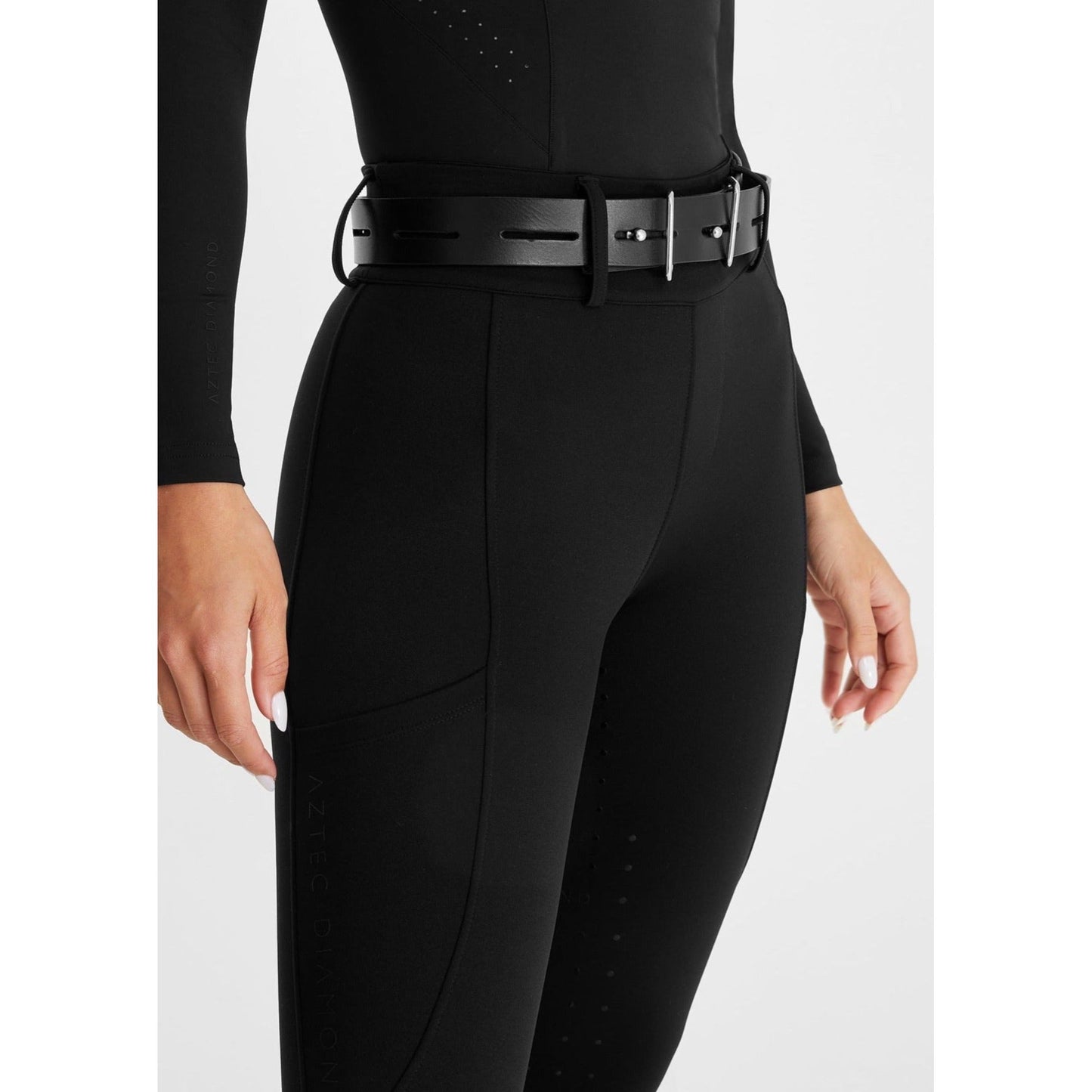 Black Aztec Diamond – Kompressionsreithose mit Vollbesatz