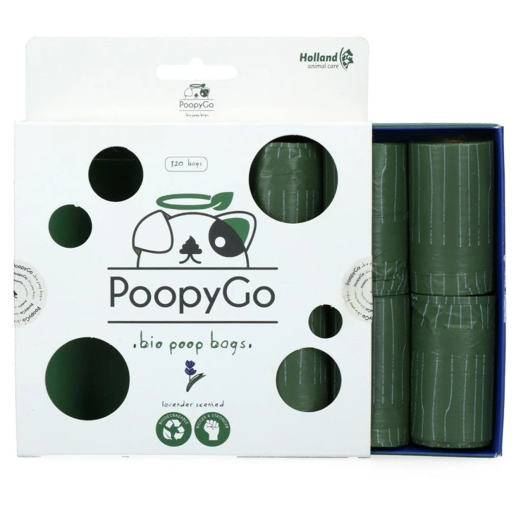 White Smoke Poopygo Eco Kotbeutel Lavendel 8x15
