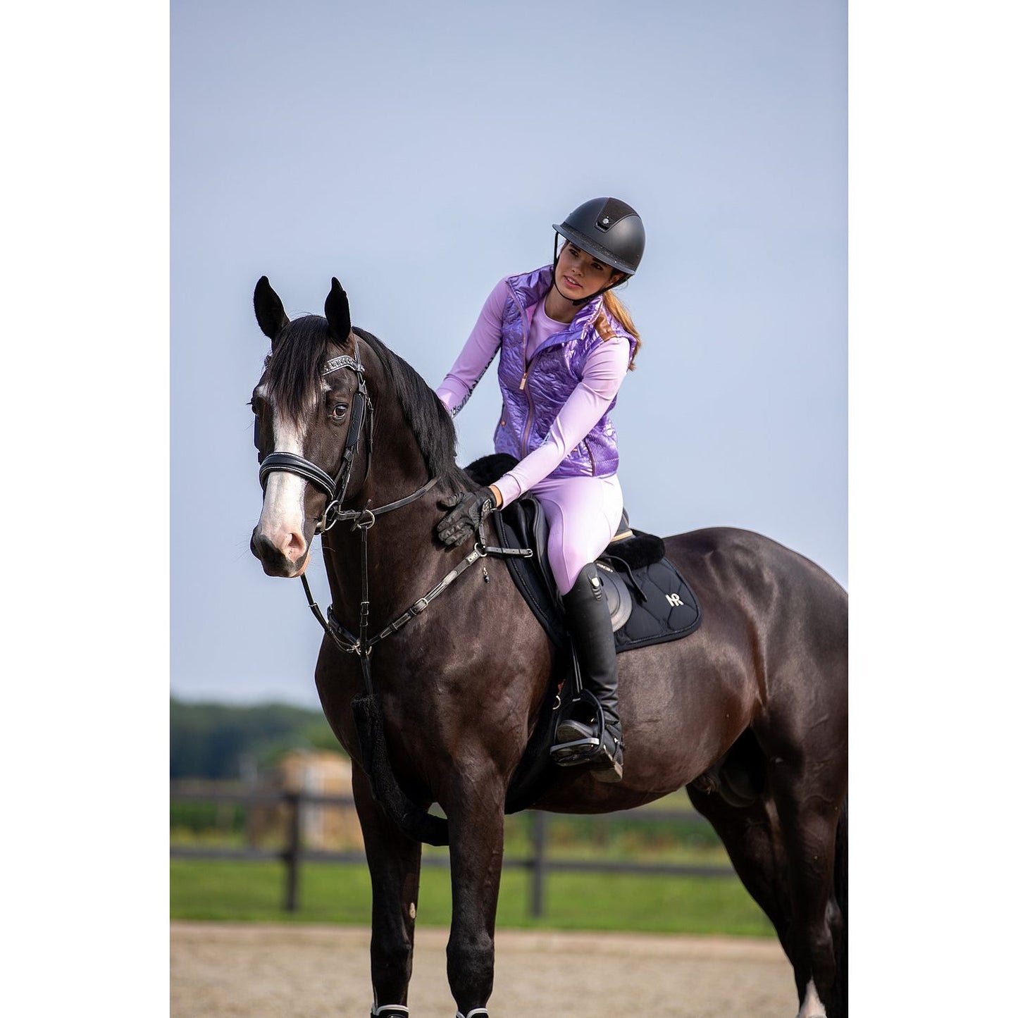 Light Steel Blue Mrs. Ros Silhouette Reitleggings - Lavender Fields