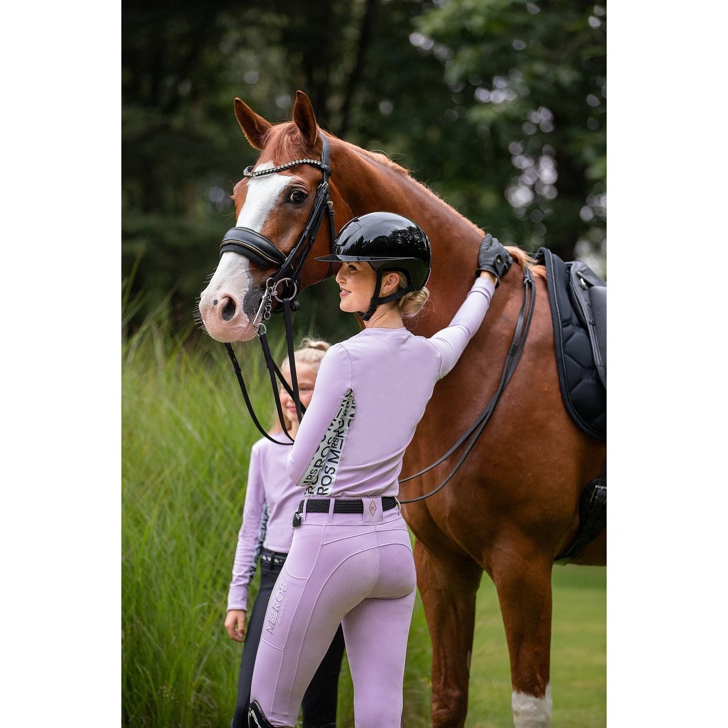 Dark Slate Gray Mrs. Ros Silhouette Reitleggings - Lavender Fields