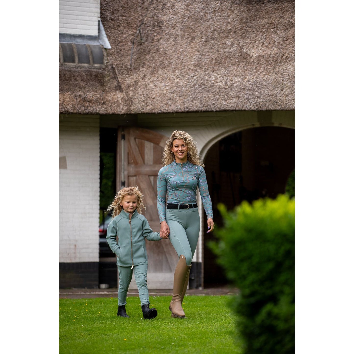 Dark Olive Green Mrs. Ros Silhouette Reitleggings - Lavender Fields