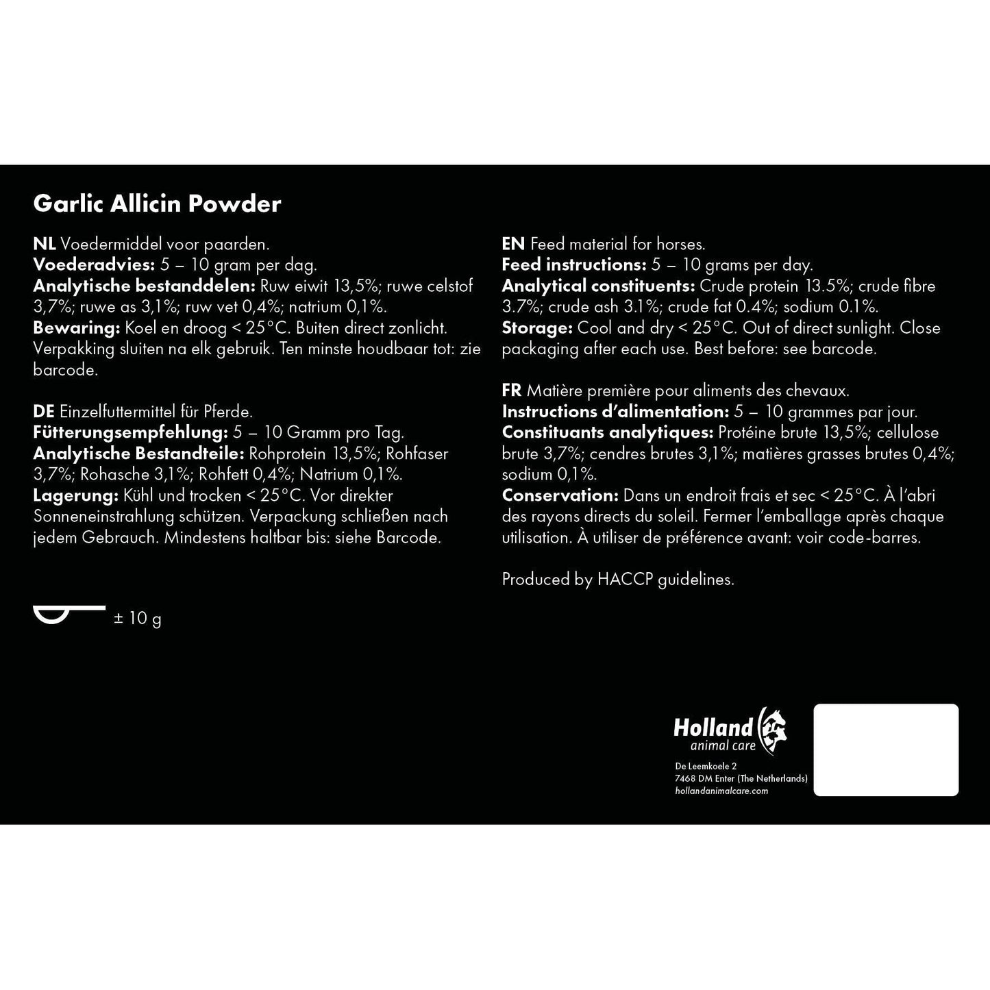 Excellent Horse Garlic Allicin Pulver 800 g