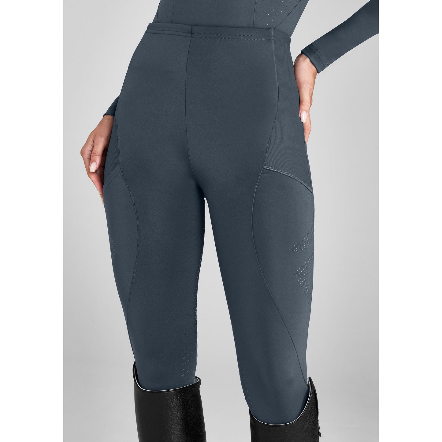 Dark Slate Gray Aztec Diamond – Core-Leggings mit Vollbesatz