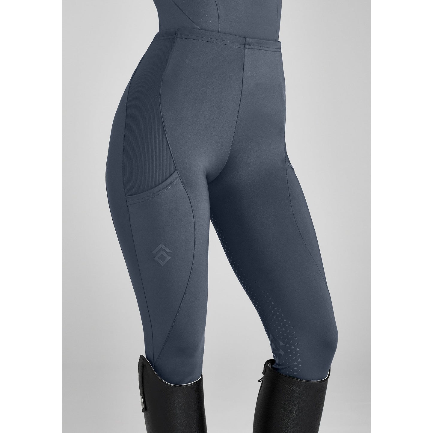 Light Gray Aztec Diamond – Core-Leggings mit Vollbesatz