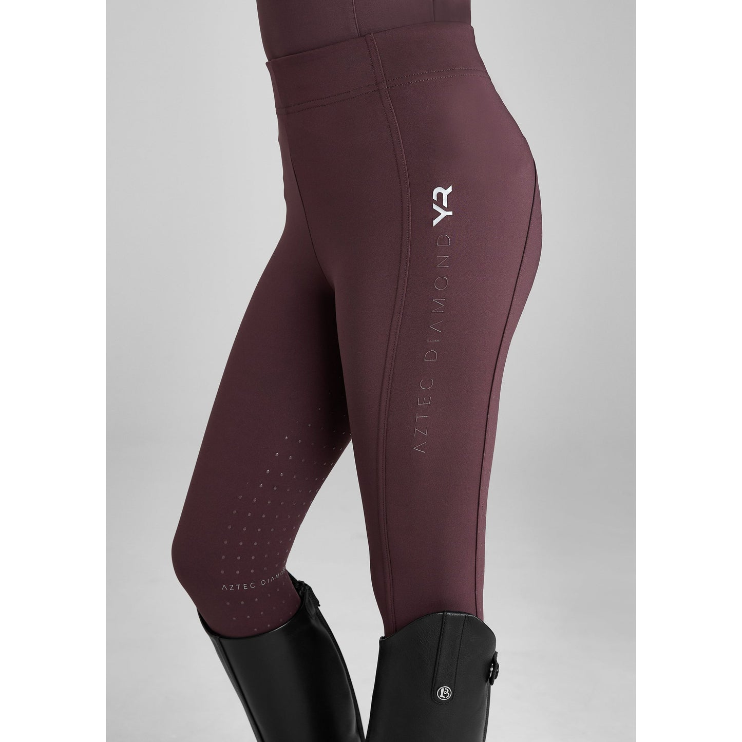 Dark Slate Gray Aztec Diamond – YR Reitleggings mit Vollbesatz