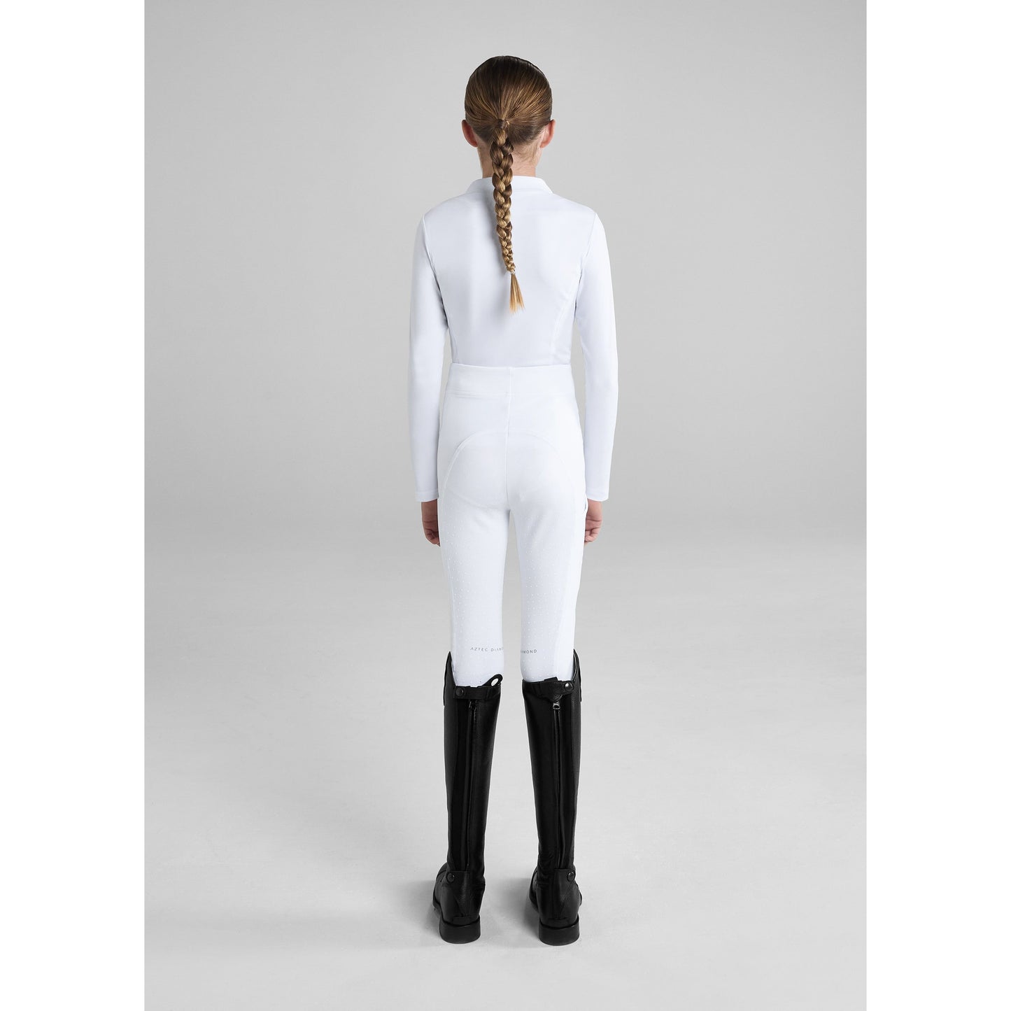 Light Gray Aztec Diamond – YR Reitleggings mit Vollbesatz