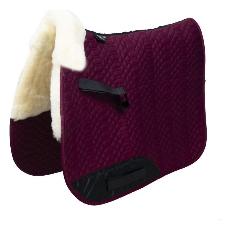 Black Engel Reitsport Lammfell Schabracke Bordeaux