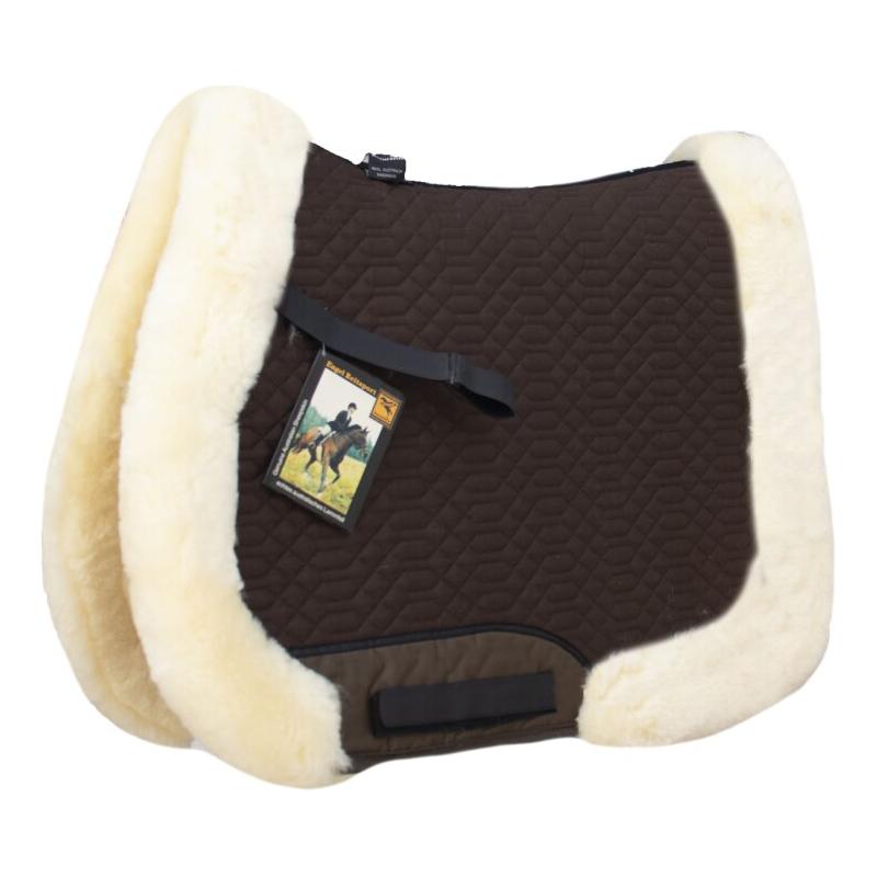 Dark Slate Gray Engel Reitsport Lammfell Schabracke Komplett mit Fellrand Mocha