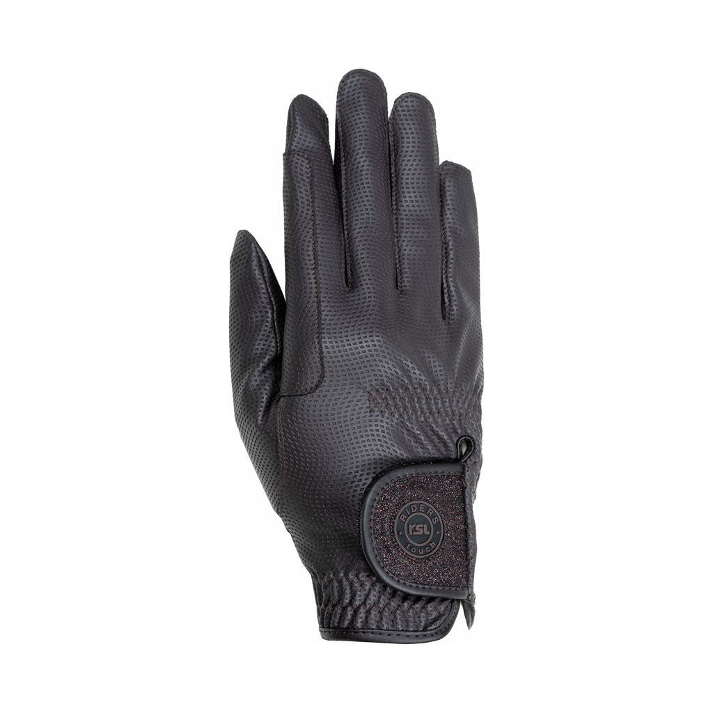 Dark Slate Gray SYDNEY Reithandschuhe mit Glitzerverschluss