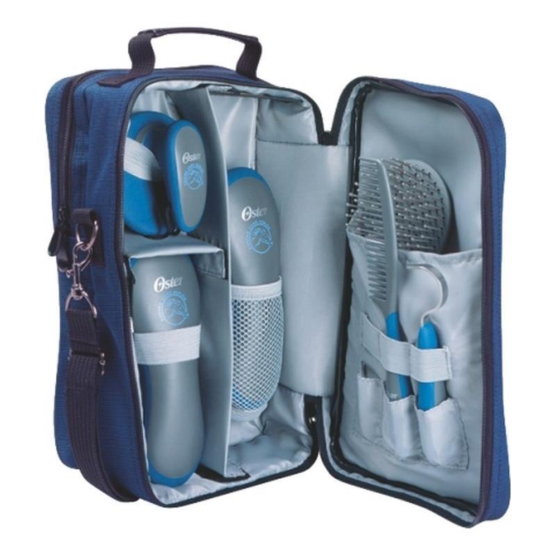 Oster Pferdepflegeset Blau, Bürsten mit Tasche