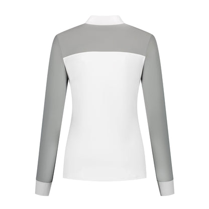Light Gray Mrs. Ros Langarm Turniershirt Jacquard