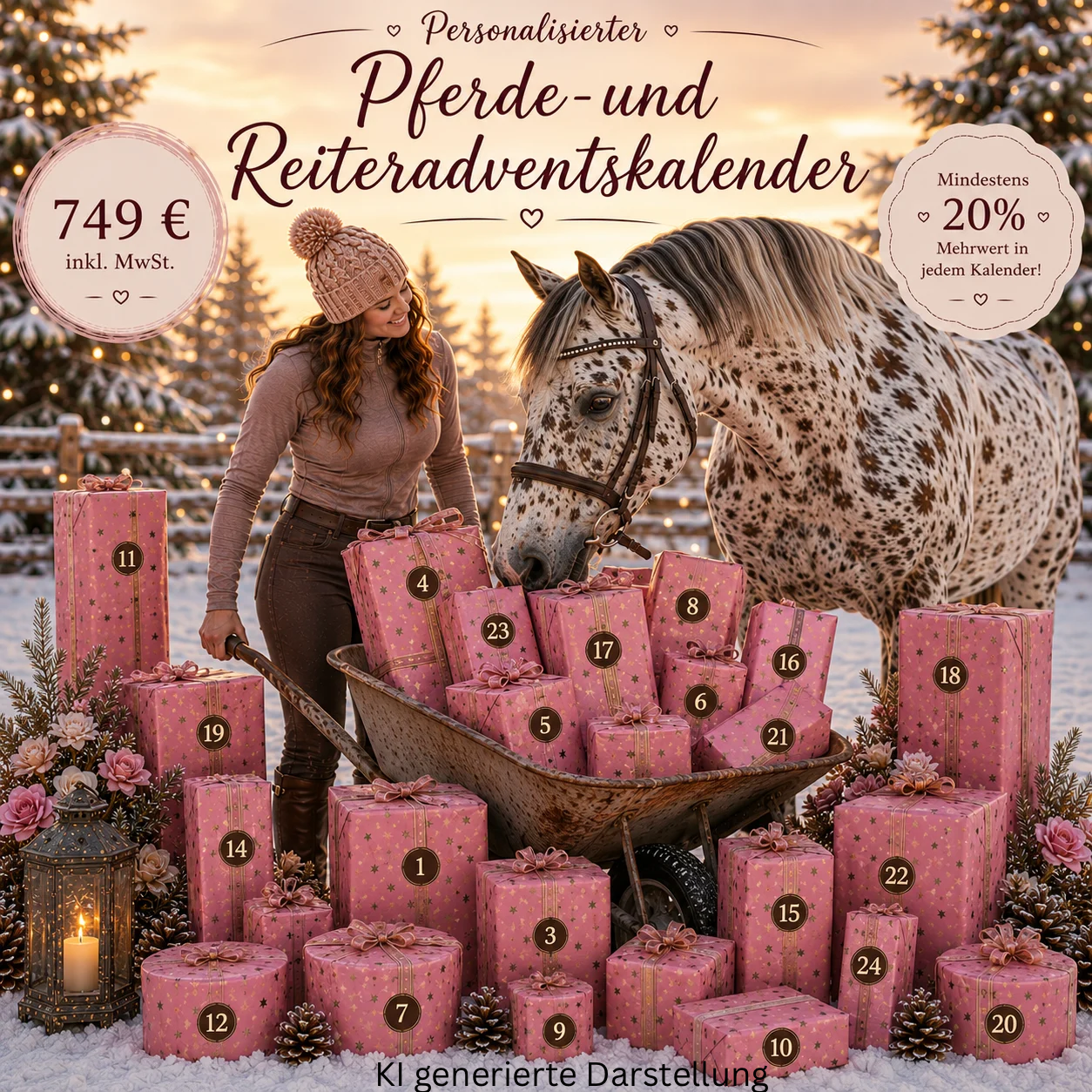 Personalisierter Adventskalender für Pferd & Reiter 2026 🎄