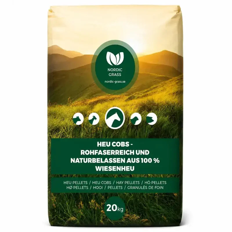 Nordic Grass Wiesenpellets / Heucobs – naturbelassener Heuersatz für Pferde