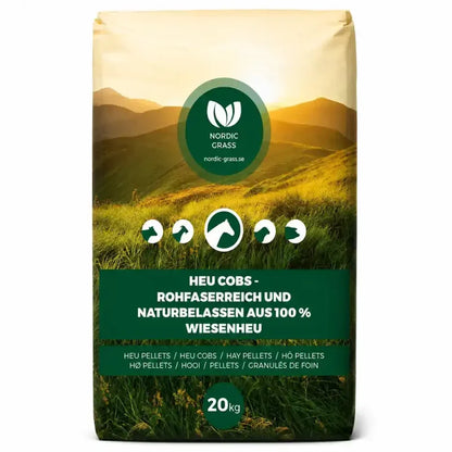 Nordic Grass Wiesenpellets / Heucobs – naturbelassener Heuersatz für Pferde