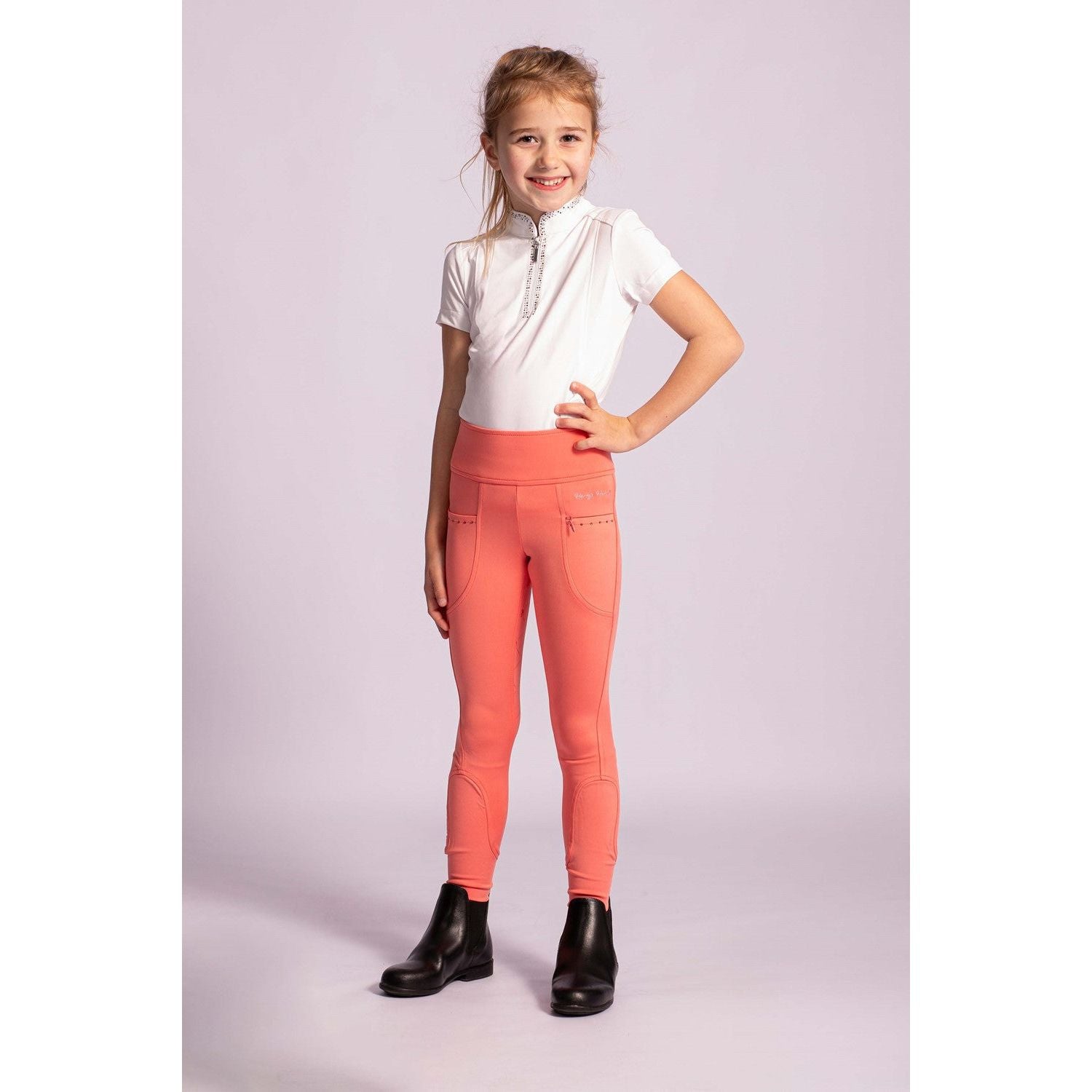 Light Gray Kinderreitleggings Equitights Rookie Full Grip