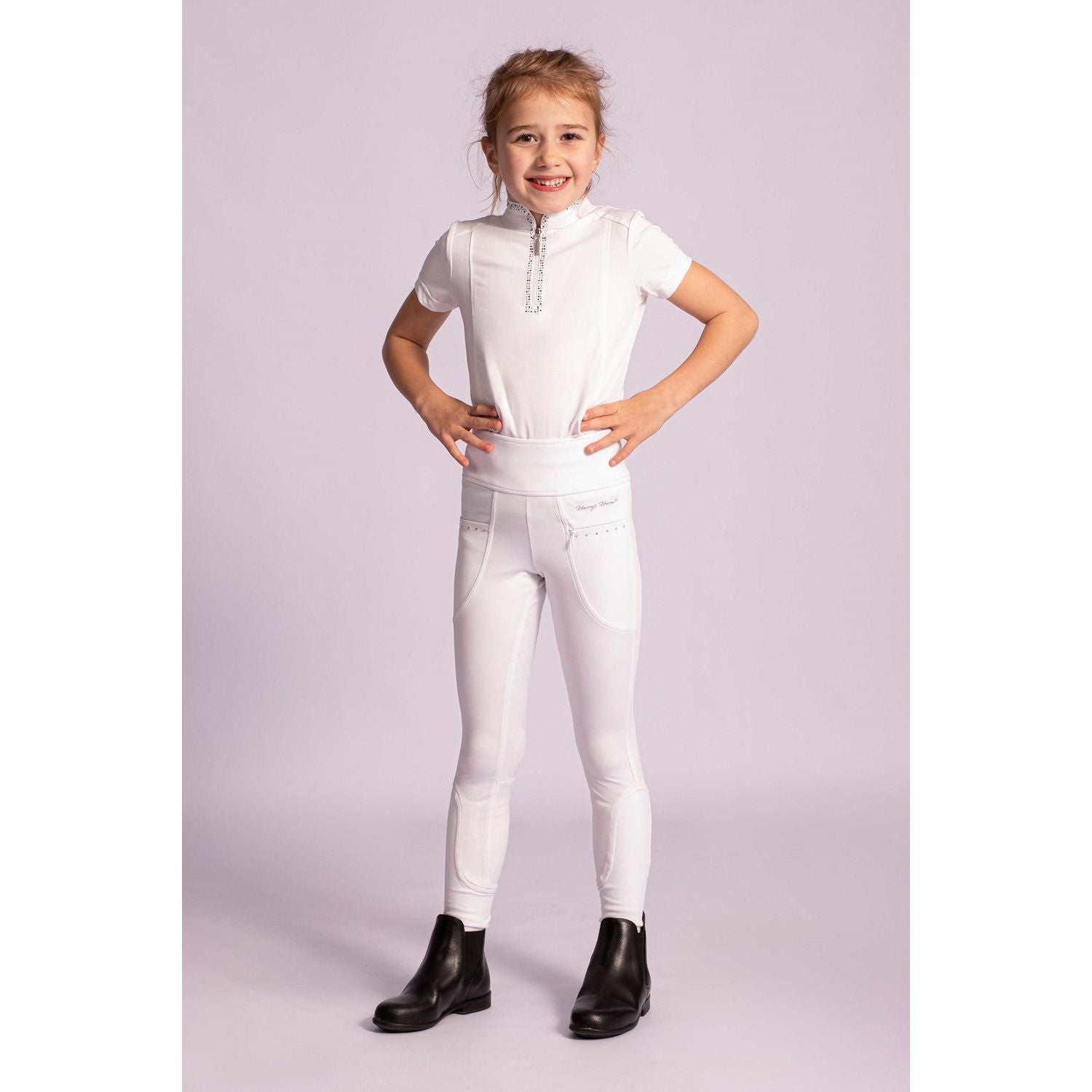 Light Gray Kinderreitleggings Equitights Rookie Full Grip
