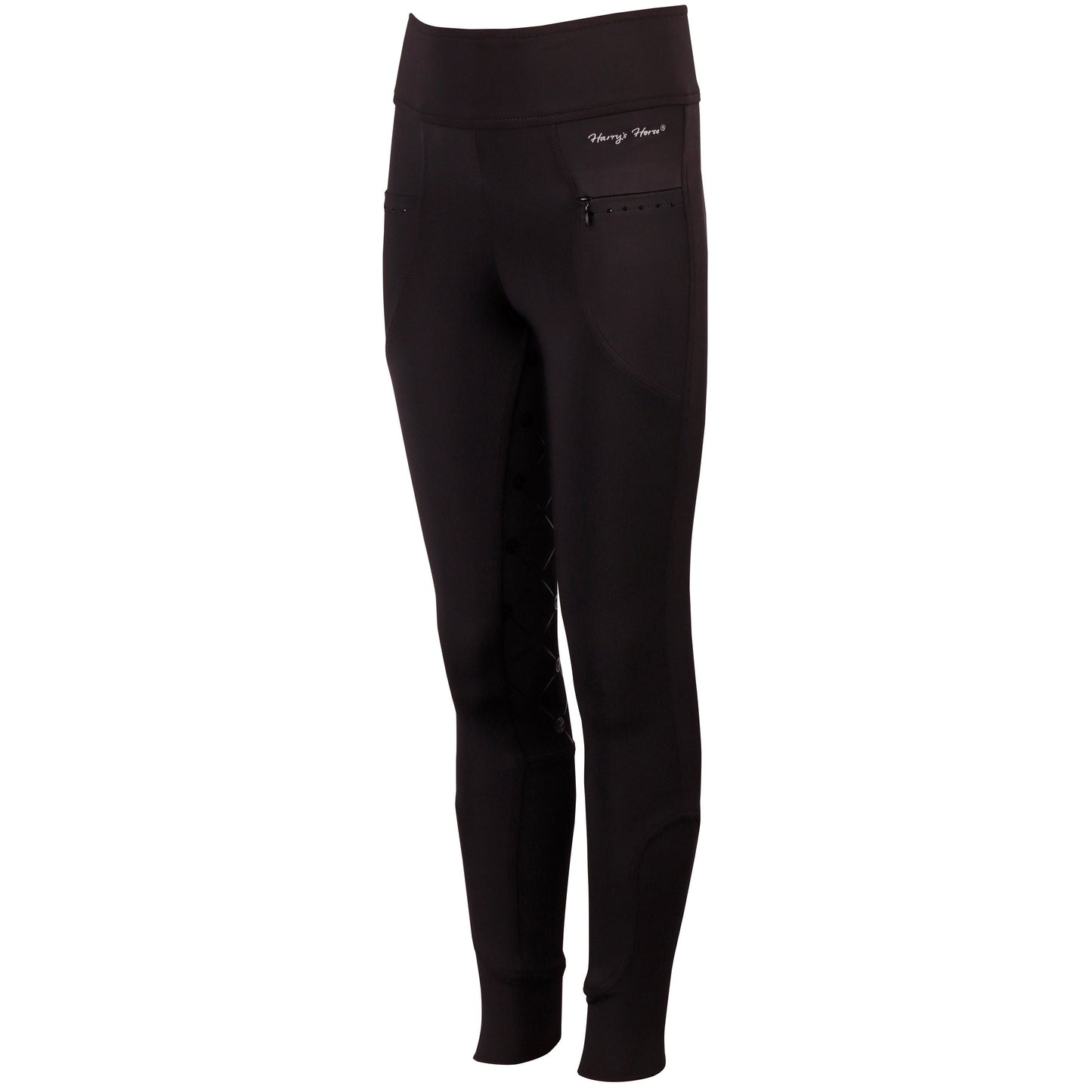 Black Kinderreitleggings Equitights Rookie Full Grip