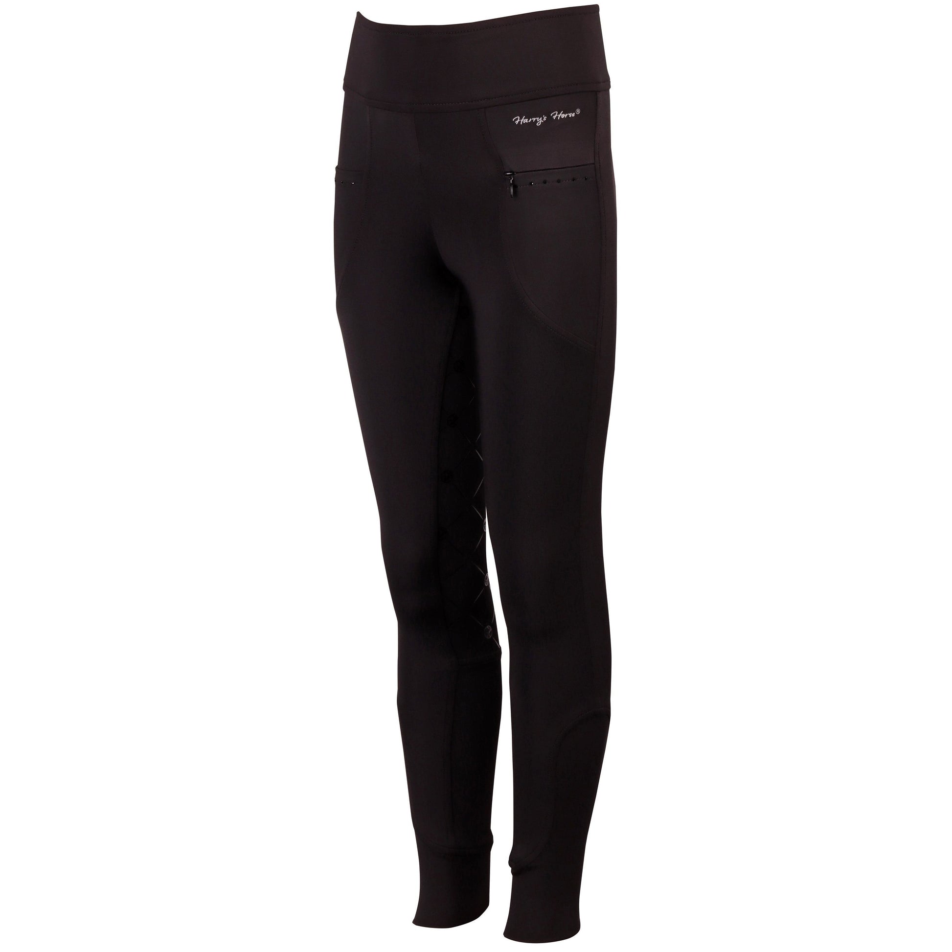 Black Kinderreitleggings Equitights Rookie Full Grip