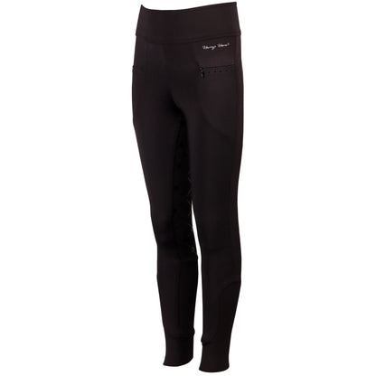 Black Kinderreitleggings Equitights Rookie Full Grip