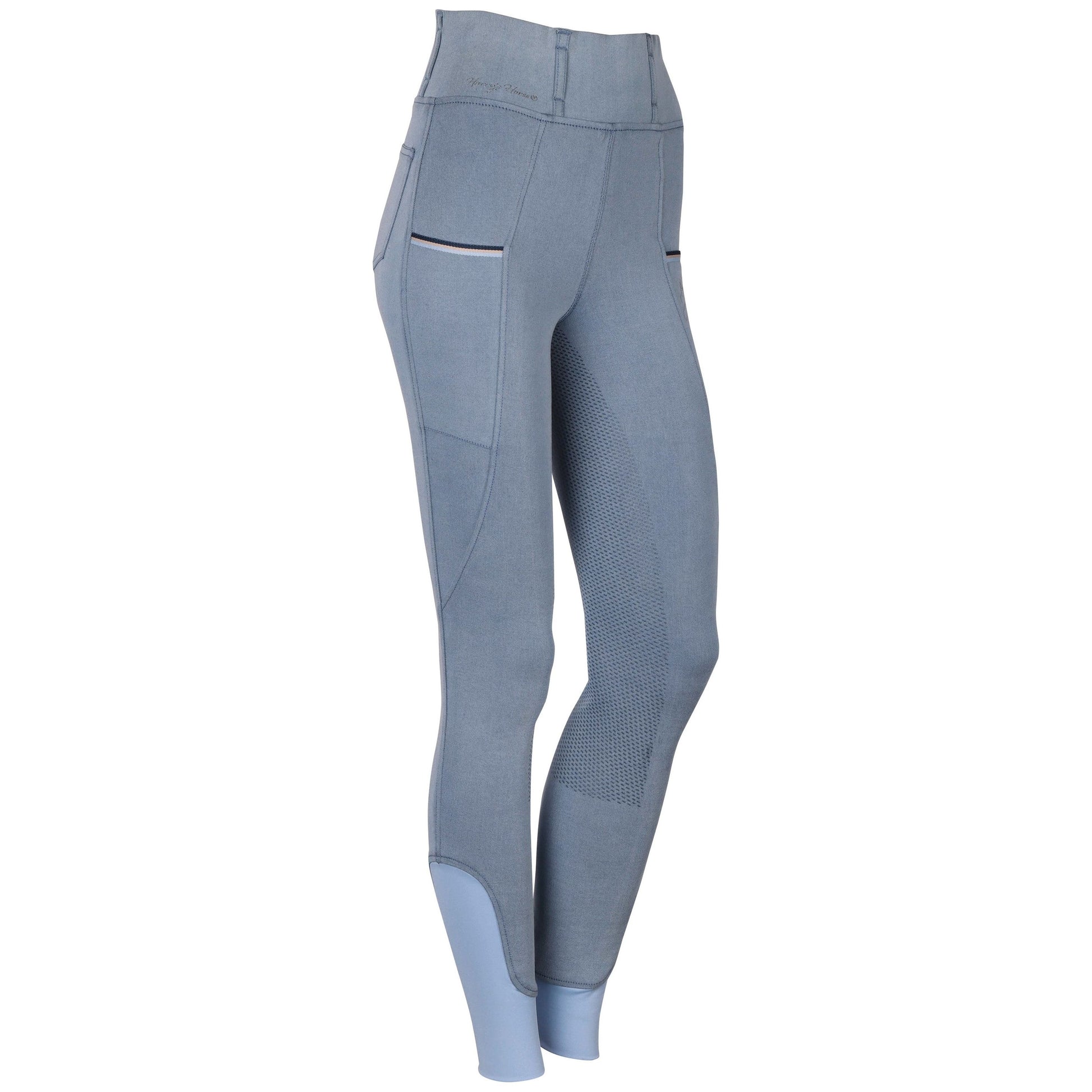 Light Slate Gray Reithose Equitights Denim Just Ride Praia Full Grip