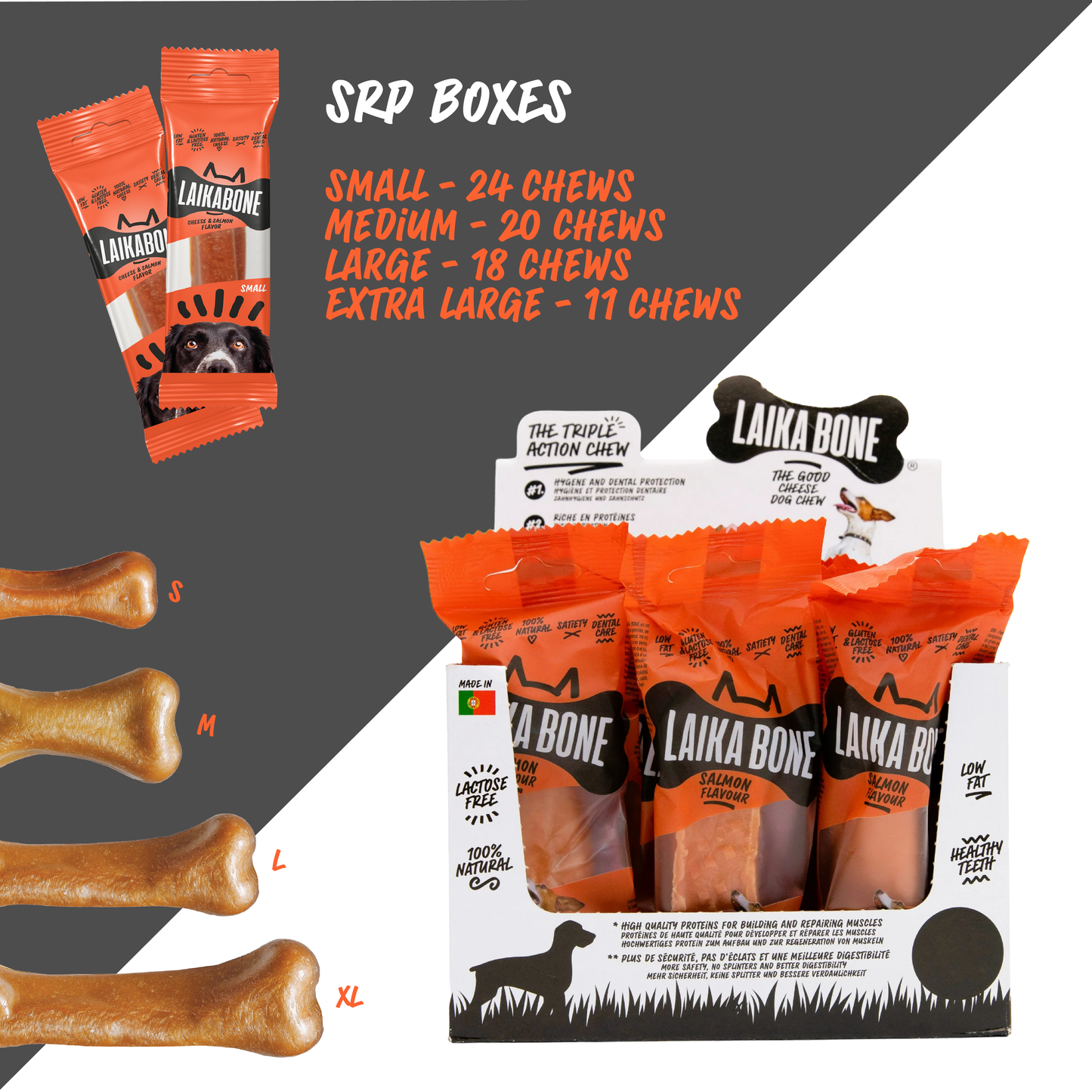 Dog Dental Chew - Cheese & Salmon - Large