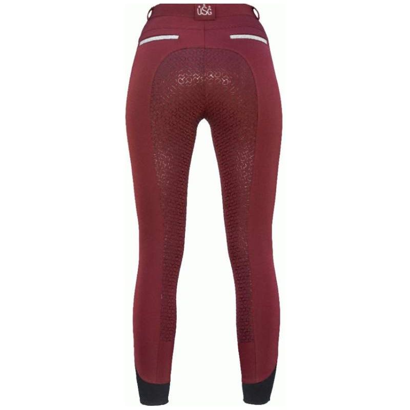 Saddle Brown USG Reithose Meghan Top-Grip Vollbesatz