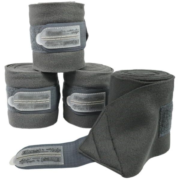 Dark Slate Gray EQUEST Bandage Fleece Act-Line | 4er Set