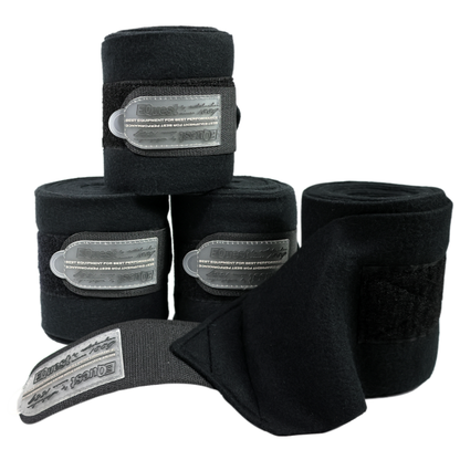 Black EQUEST Bandage Fleece Act-Line | 4er Set