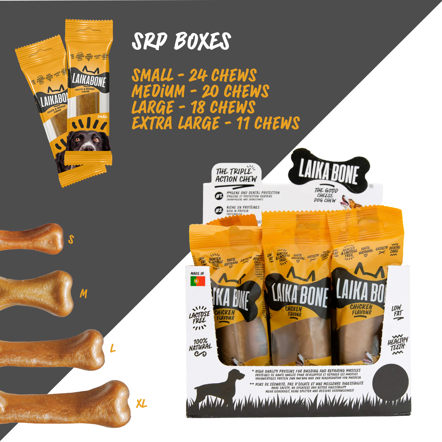 Dog Dental Chew - Cheese & Chicken - Medium