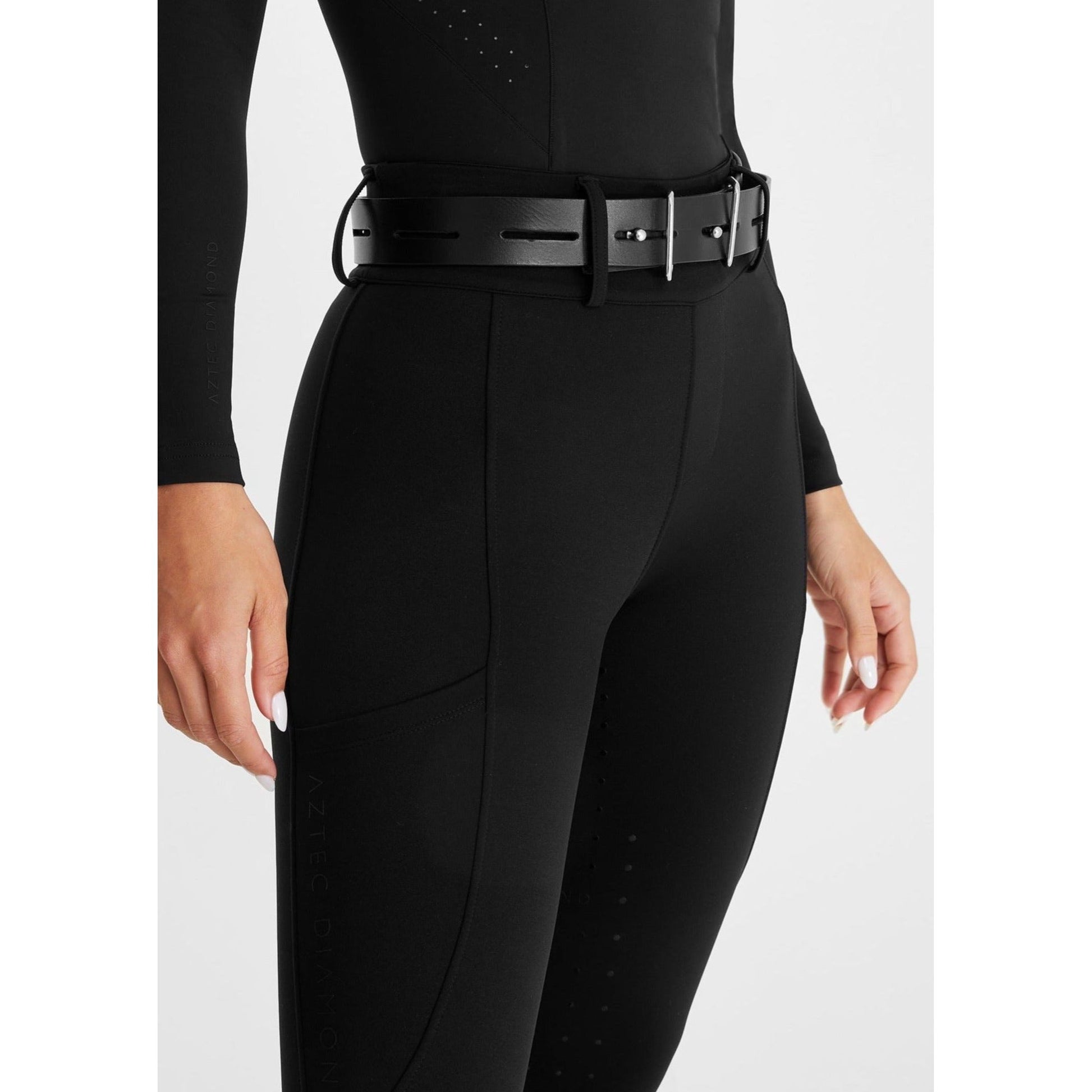 Black Aztec Diamond – Kompressionsreithose mit Vollbesatz