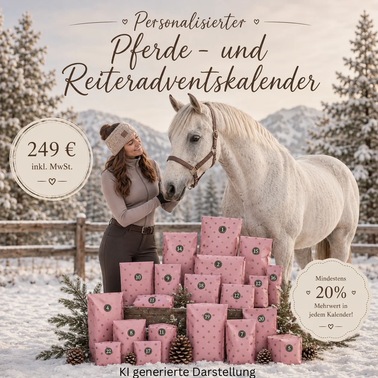 Personalisierter Adventskalender für Pferd & Reiter 2026 🎄