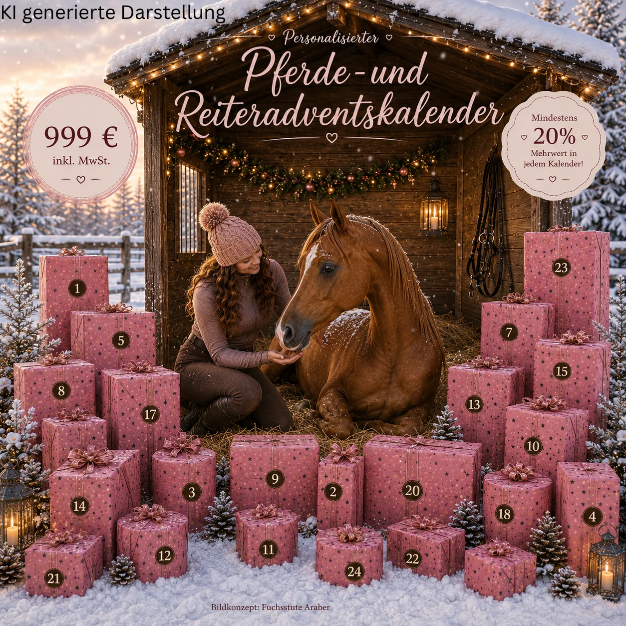 Personalisierter Adventskalender für Pferd & Reiter 2026 🎄