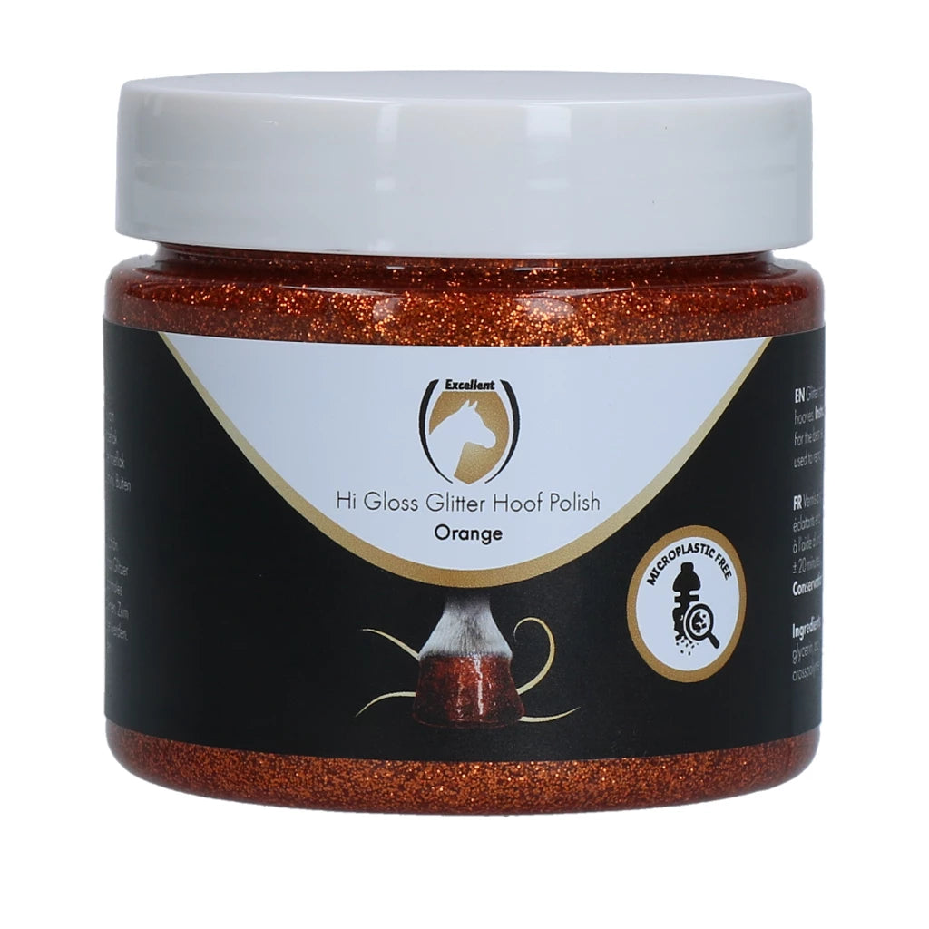 Black Excellent Horse Hi Gloss Glitter Hoof Polish Silver 150 ml