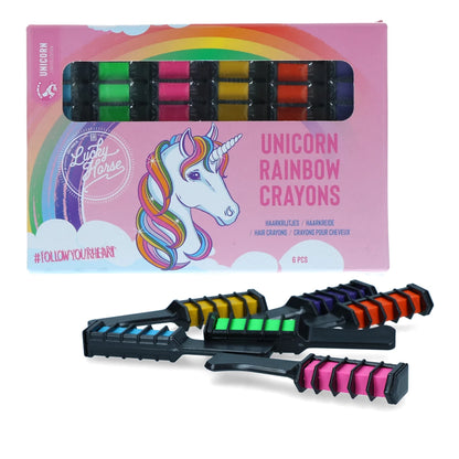 Dark Slate Gray Lucky Horse Unicorn Regenbogenfarbige Mähnenkreide