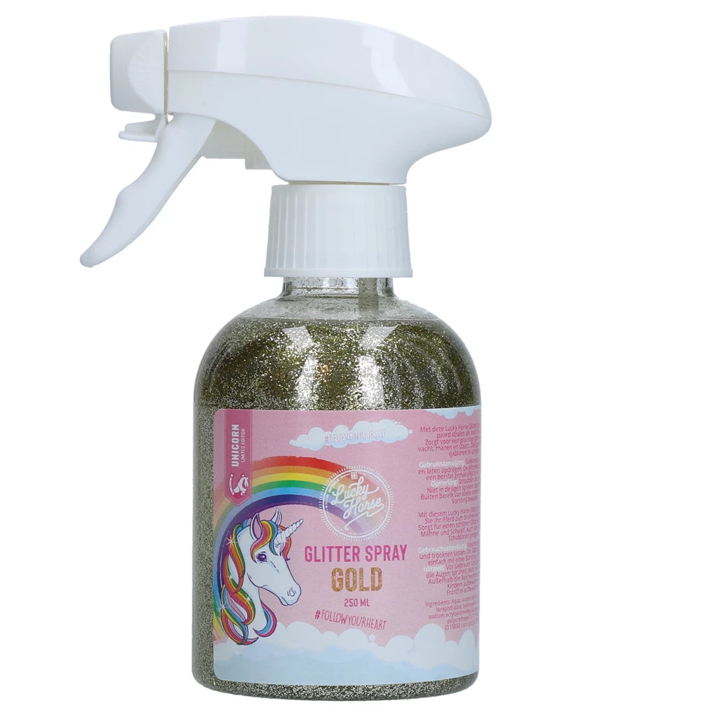 Light Gray Lucky Horse Unicorn Glitter Spray