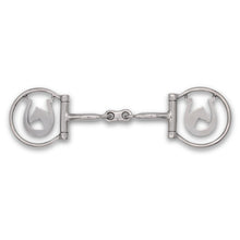 Westerngebiss D-Ring Wassertrense doppelt gebrochen mit Pferdekopf-Motiv 12,5 cm