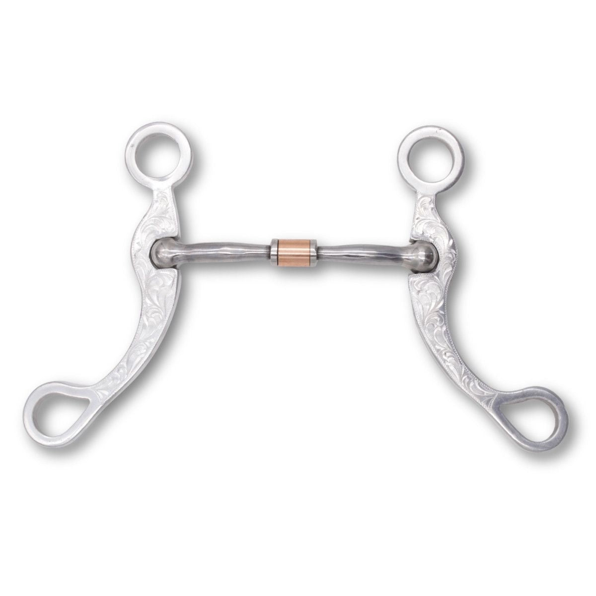 Western show snaffle bit mit Gravur, mit Kupferrolle 13,5cm