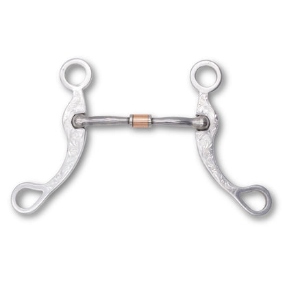 Western show snaffle bit mit Gravur, mit Kupferrolle 13,5cm