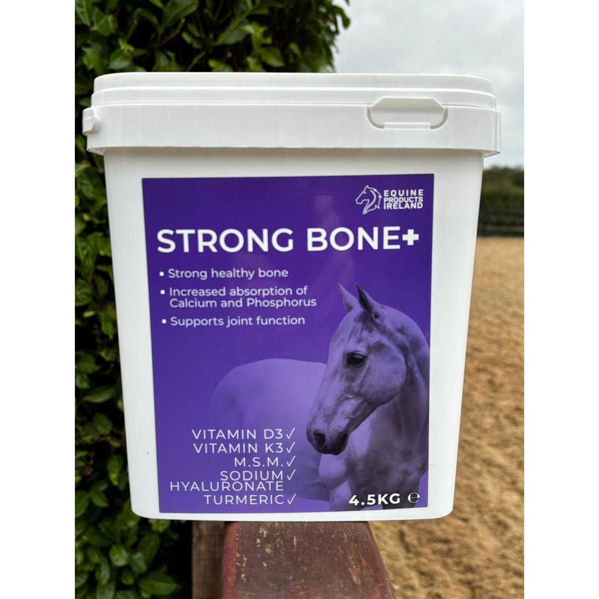 Equine Products Ireland Strong Bone+ auf einer Reitanlage