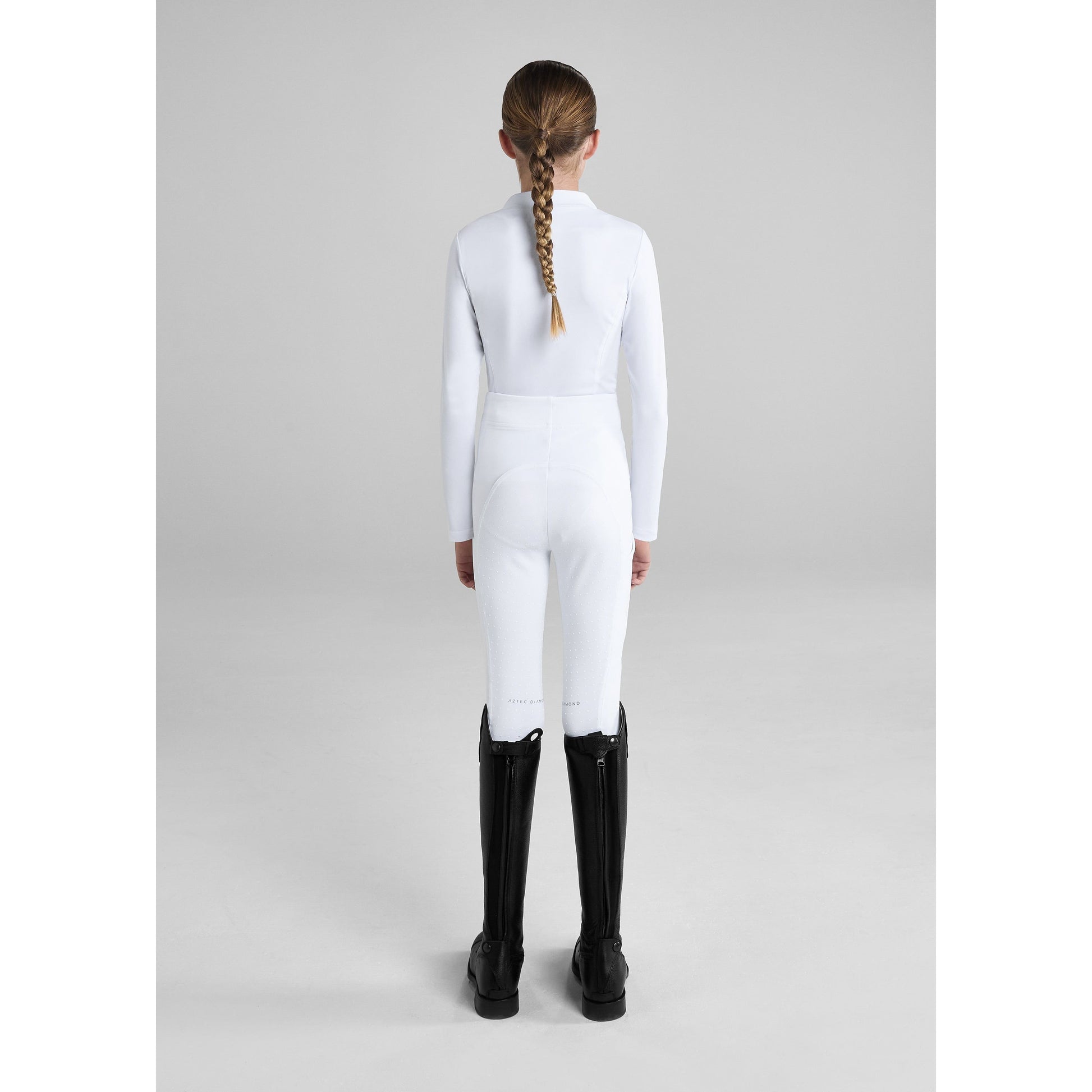 Light Gray Aztec Diamond – YR Reitleggings mit Vollbesatz