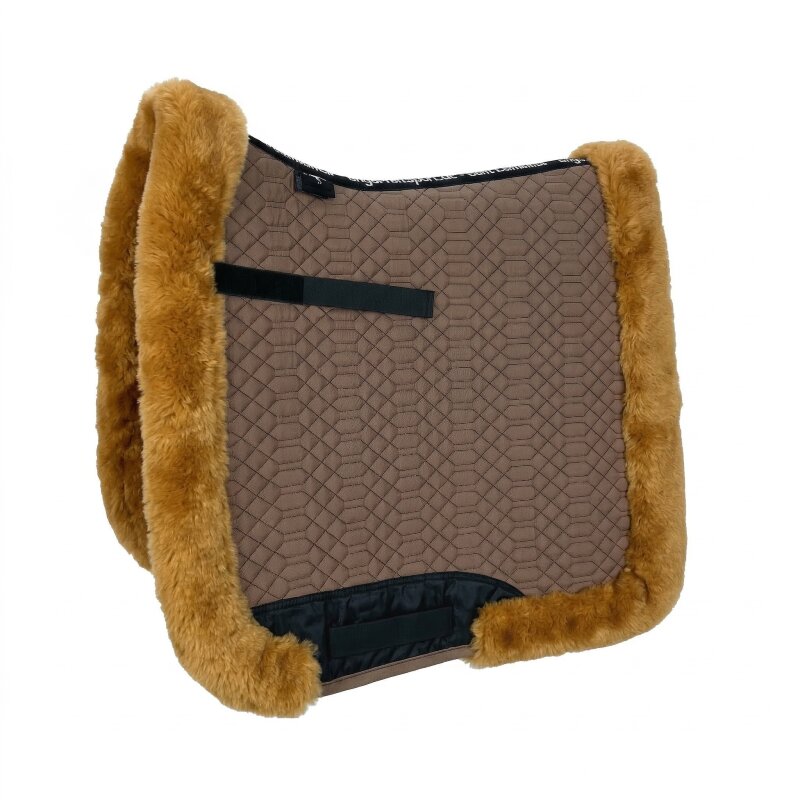 Engel Reitsport Lammfell Schabracke Komplett mit Fellrand Camel
