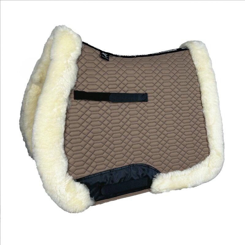 Dim Gray Engel Reitsport Lammfell Schabracke Komplett mit Fellrand Camel