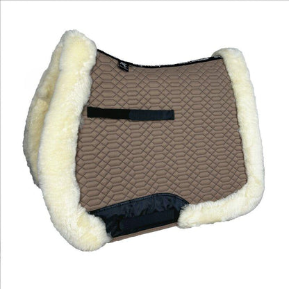 Dim Gray Engel Reitsport Lammfell Schabracke Komplett mit Fellrand Camel