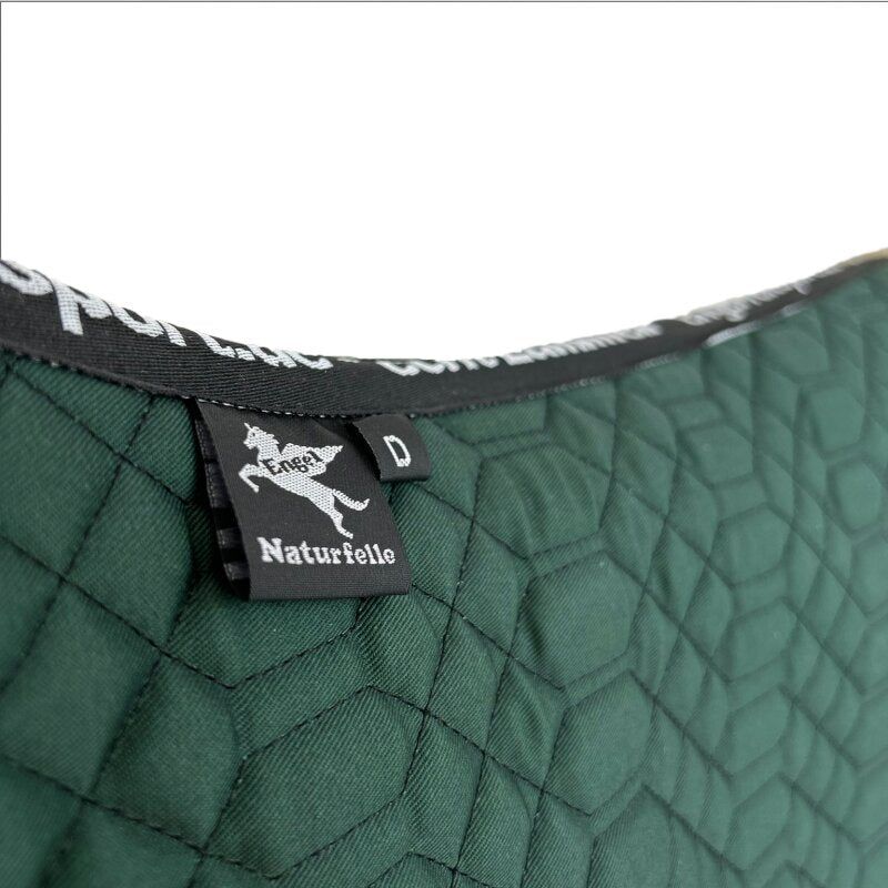 Dark Slate Gray Engel Reitsport Lammfell Schabracke Komplett mit Fellrand Grün