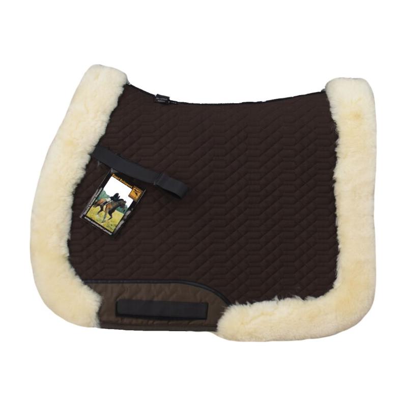 Dark Slate Gray Engel Reitsport Lammfell Schabracke Komplett mit Fellrand Mocha